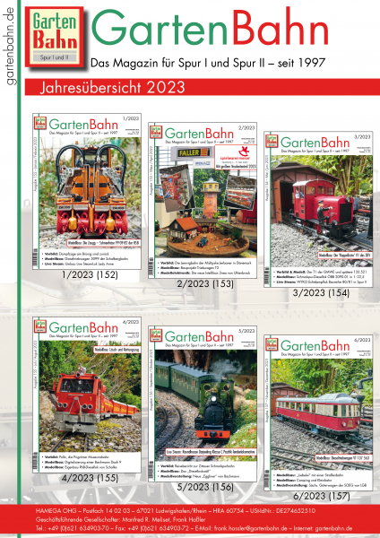 GartenBahn Jahresübersicht 2023