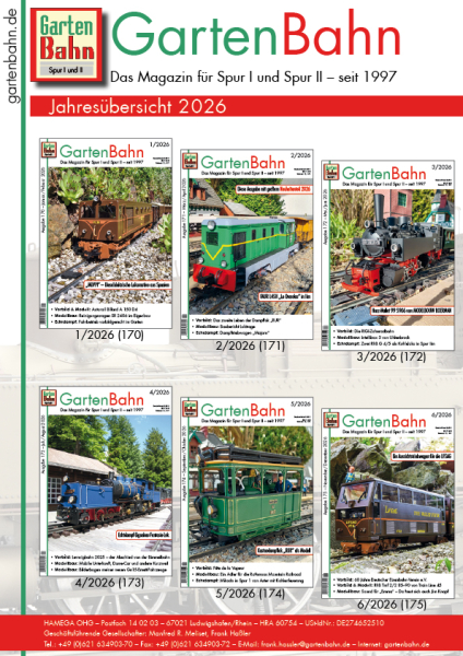 GartenBahn Jahresübersicht 2026